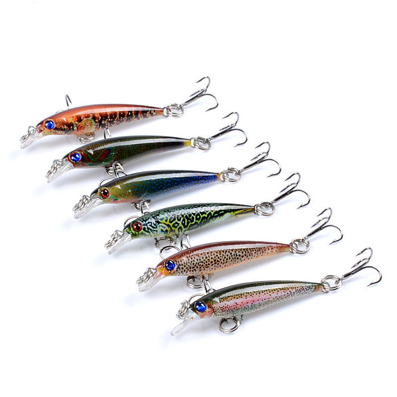 Fishing Tackle: 6x Popper Poppers 5cm Minnow Fishing Lure Lures Surface Tackle Fresh Saltwater