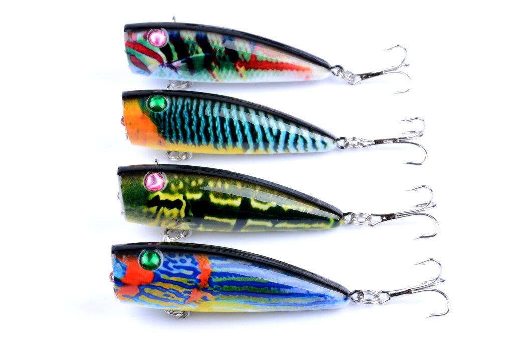 Fishing Tackle: 4X 6.8cm Popper Poppers Fishing Lure Lures Surface Tackle Saltwater