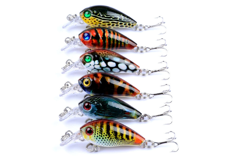 Fishing Tackle: 6x 4.5cm Popper Crank Bait Fishing Lure Lures Surface Tackle Saltwater