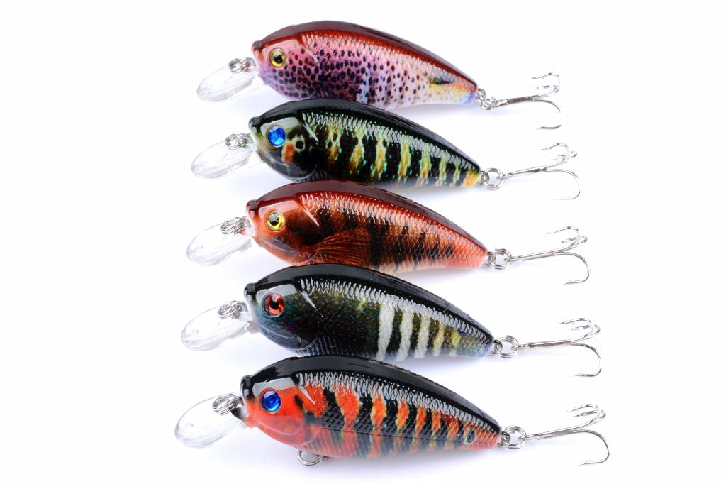 Fishing Tackle: 5x 7cm Popper Crank Bait Fishing Lure Lures Surface Tackle Saltwater