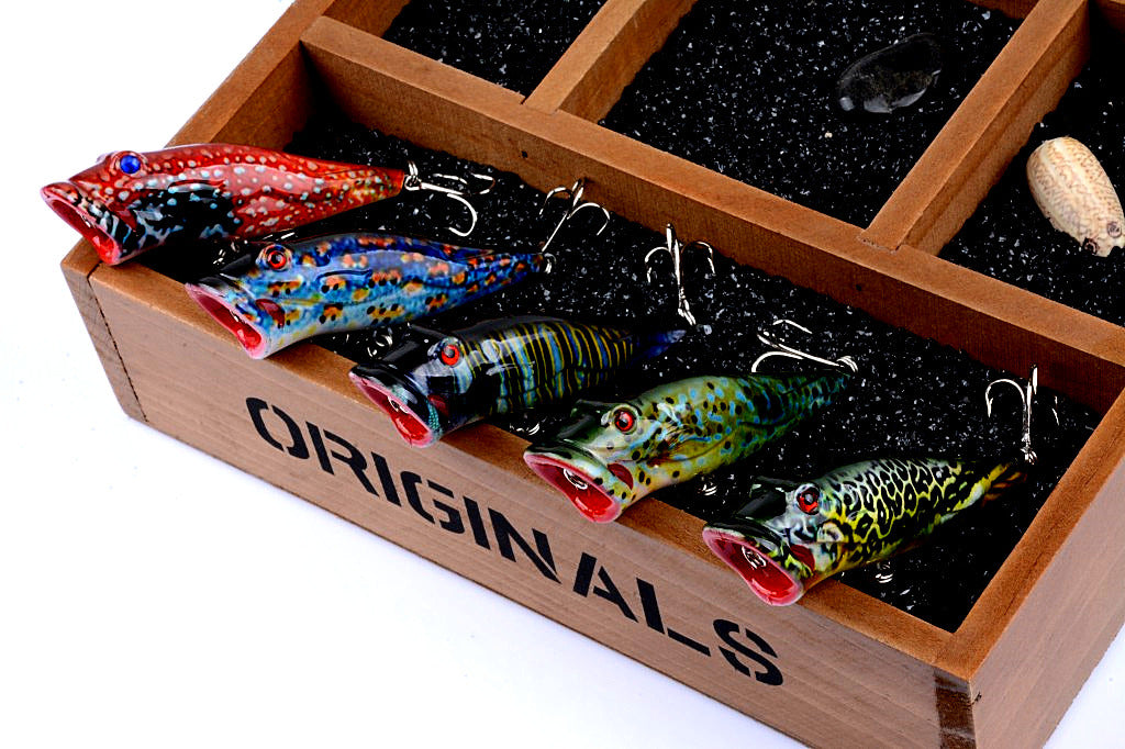 Fishing Tackle: 5X 8cm Popper Poppers Fishing Lure Lures Surface Tackle Fresh Saltwater