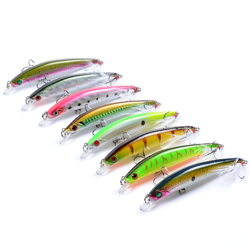 Fishing Tackle: 8x Popper Minnow 11.2cm Fishing Lure Lures Surface Tackle Fresh Saltwater