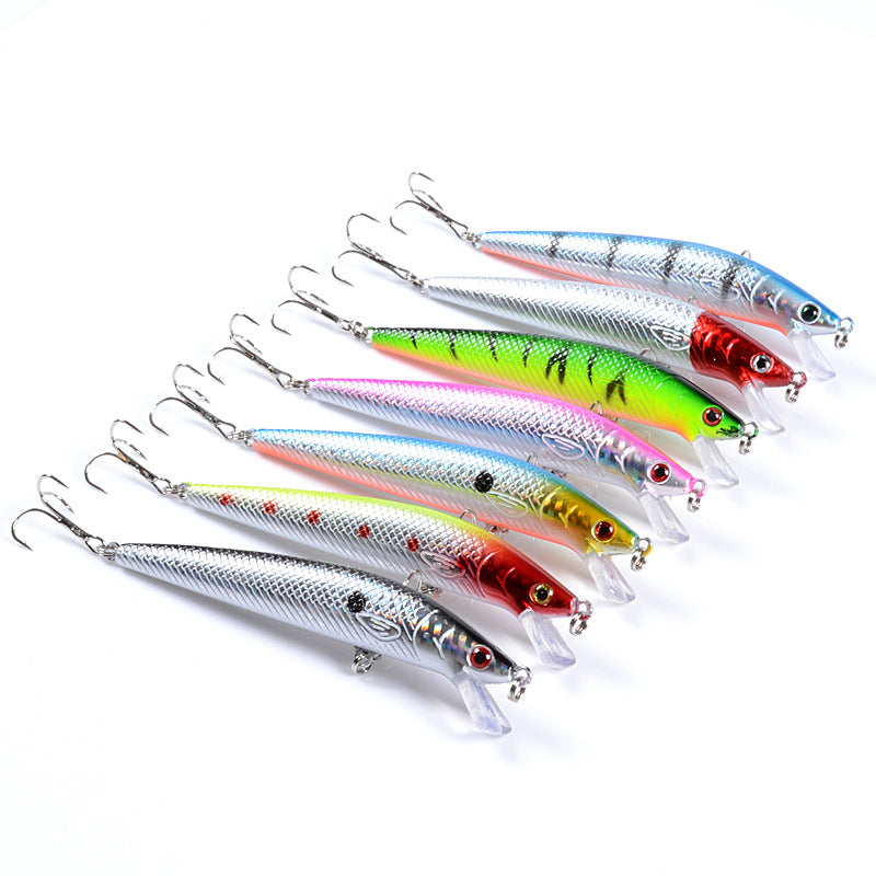Fishing Tackle: 7x Popper Minnow 11.8cm Fishing Lure Lures Surface Tackle Fresh Saltwater