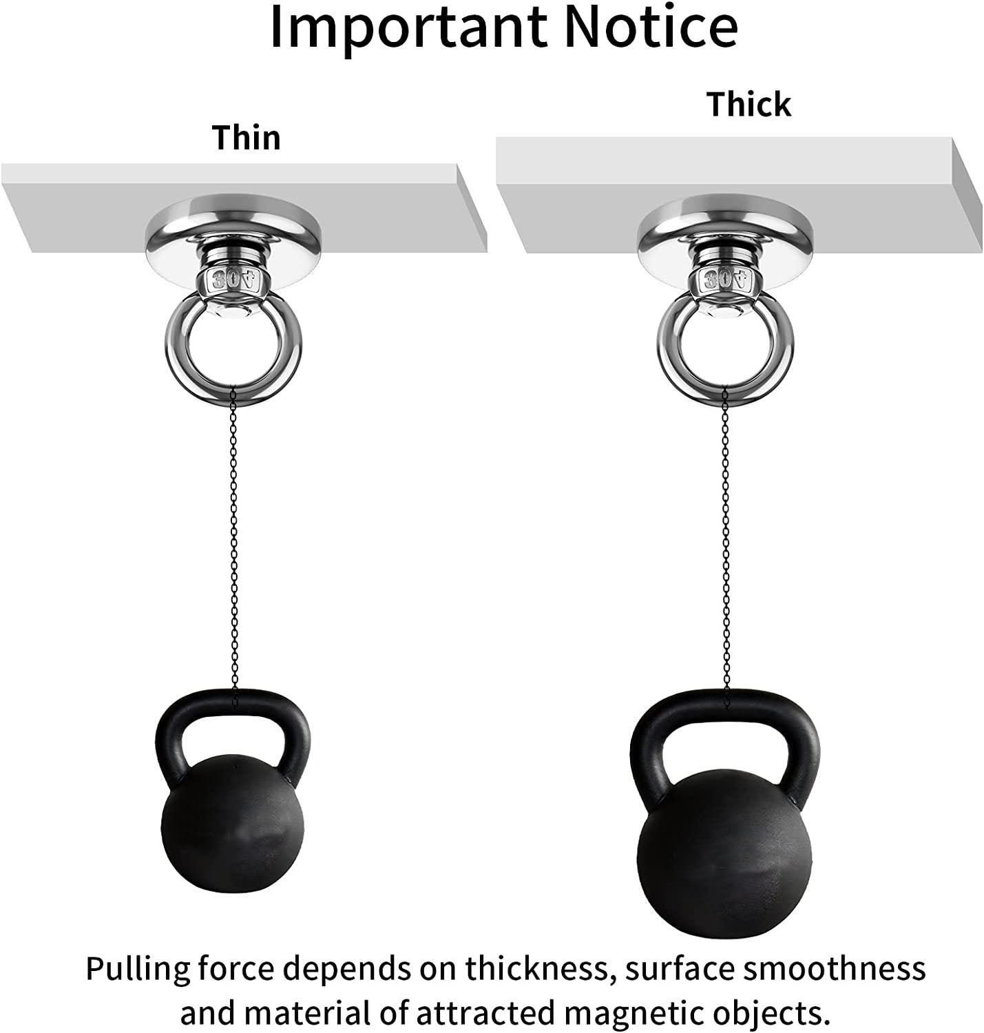 Hand Tools: Heavy Duty Magnetic Hooks 30KG Countersunk Hole Eyebolt Kitchen, Office and Garage