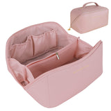 Cosmetic & Toiletry Bags: Large Travel Cosmetic Bag Portable Make up Makeup Bag Waterproof PU Leather Storage Pink