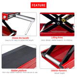Automotive Lifts & Hoists: Motorcycle Bike ATV Wide Repair Deck Scissor Lift Jack Crank Hoist Stand 500kg