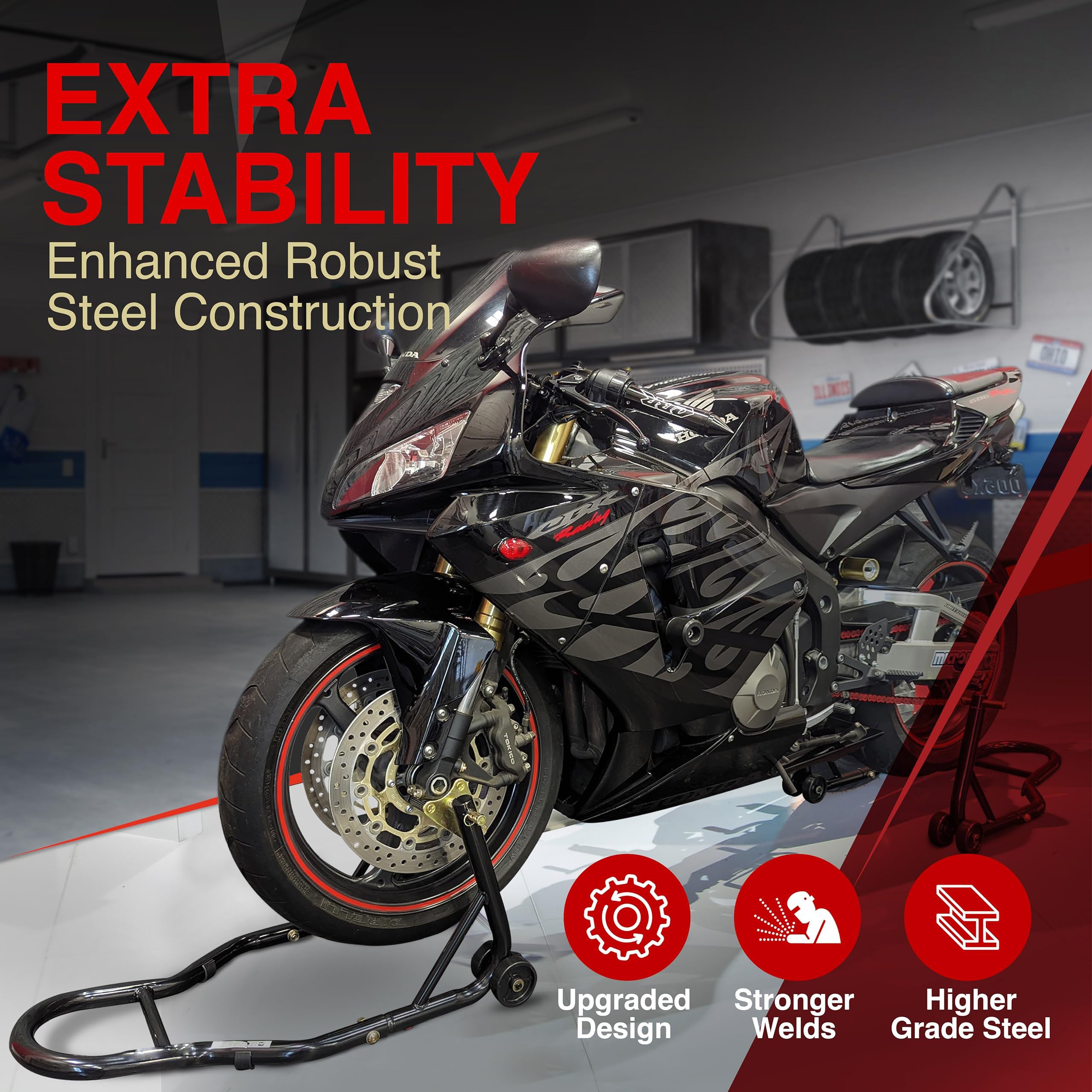 Camera Accessories: Motorcycle Universal Paddock Front & Rear Stand Lift Fork Stand Rear Wheel Swingarm Spool