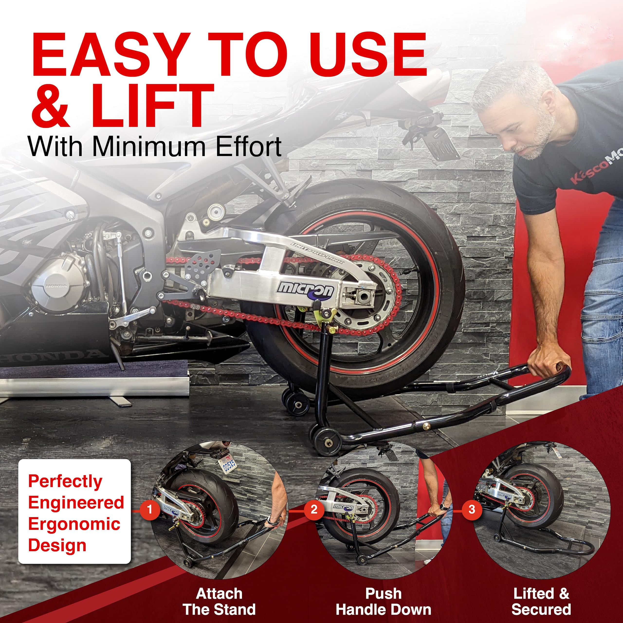 Camera Accessories: Motorcycle Universal Paddock Front & Rear Stand Lift Fork Stand Rear Wheel Swingarm Spool