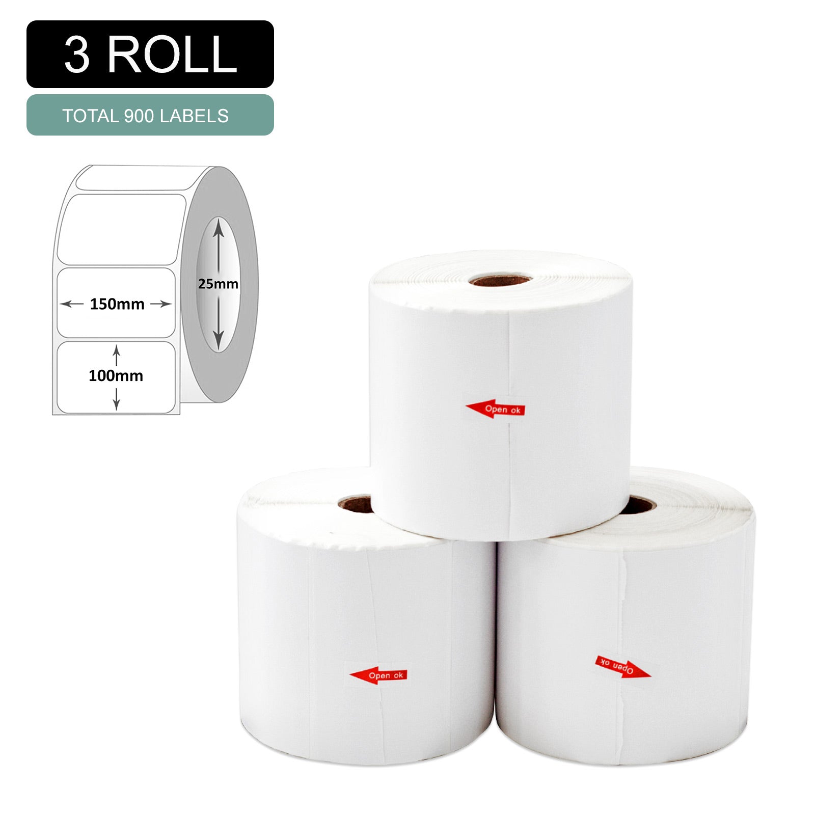 Shipping Supplies: 3 rolls 100x150mm 4x6 900 Labels Shipping Label Fastway eParcel Aaramex Couriers Please