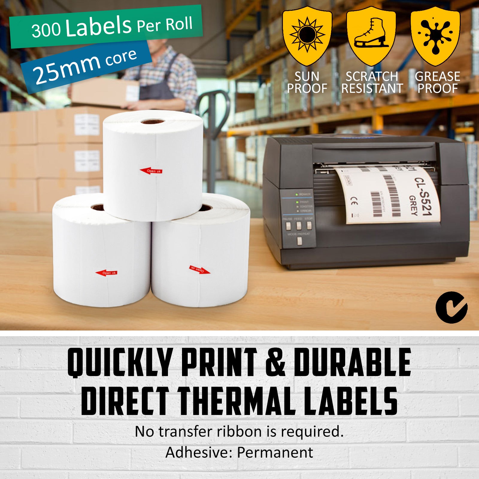 Shipping Supplies: 3 rolls 100x150mm 4x6 900 Labels Shipping Label Fastway eParcel Aaramex Couriers Please