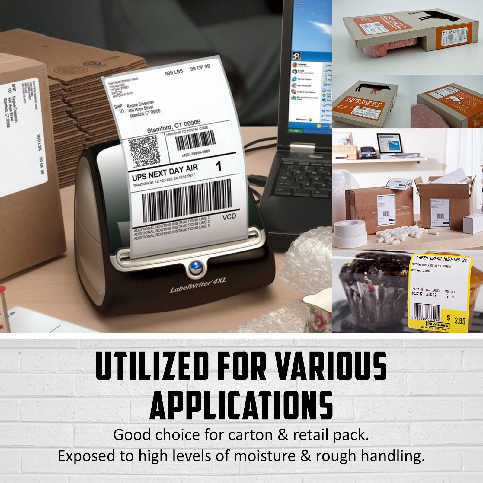 Shipping Supplies: 3 rolls 100x150mm 4x6 900 Labels Shipping Label Fastway eParcel Aaramex Couriers Please