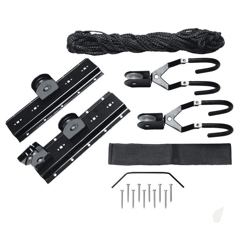 Kitchen & Bathroom DIY: Kayak Bike Hoists Hanger Ladder Ceiling Mount 20kg Capacity Hooks Pulleys