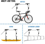 Kitchen & Bathroom DIY: Kayak Bike Hoists Hanger Ladder Ceiling Mount 20kg Capacity Hooks Pulleys