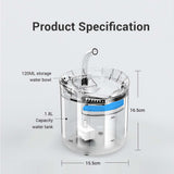 Cat Bowls, Feeders & Waterers: Cat Dog Water Fountain Pet Water Dispenser 1.8L Automatic Drinking Fountain for Cats Kitty Indoor