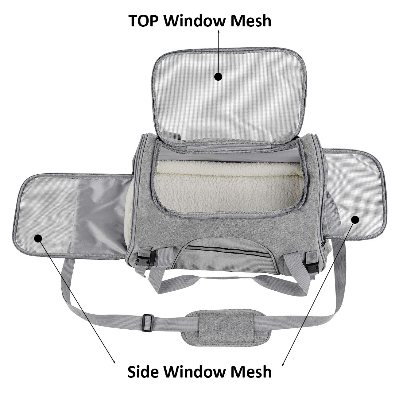 Cat Carriers & Crates: Pet Carrier Bag Travel Bag for Cats and Small Dogs Cozy Bed, Shoulder Strap