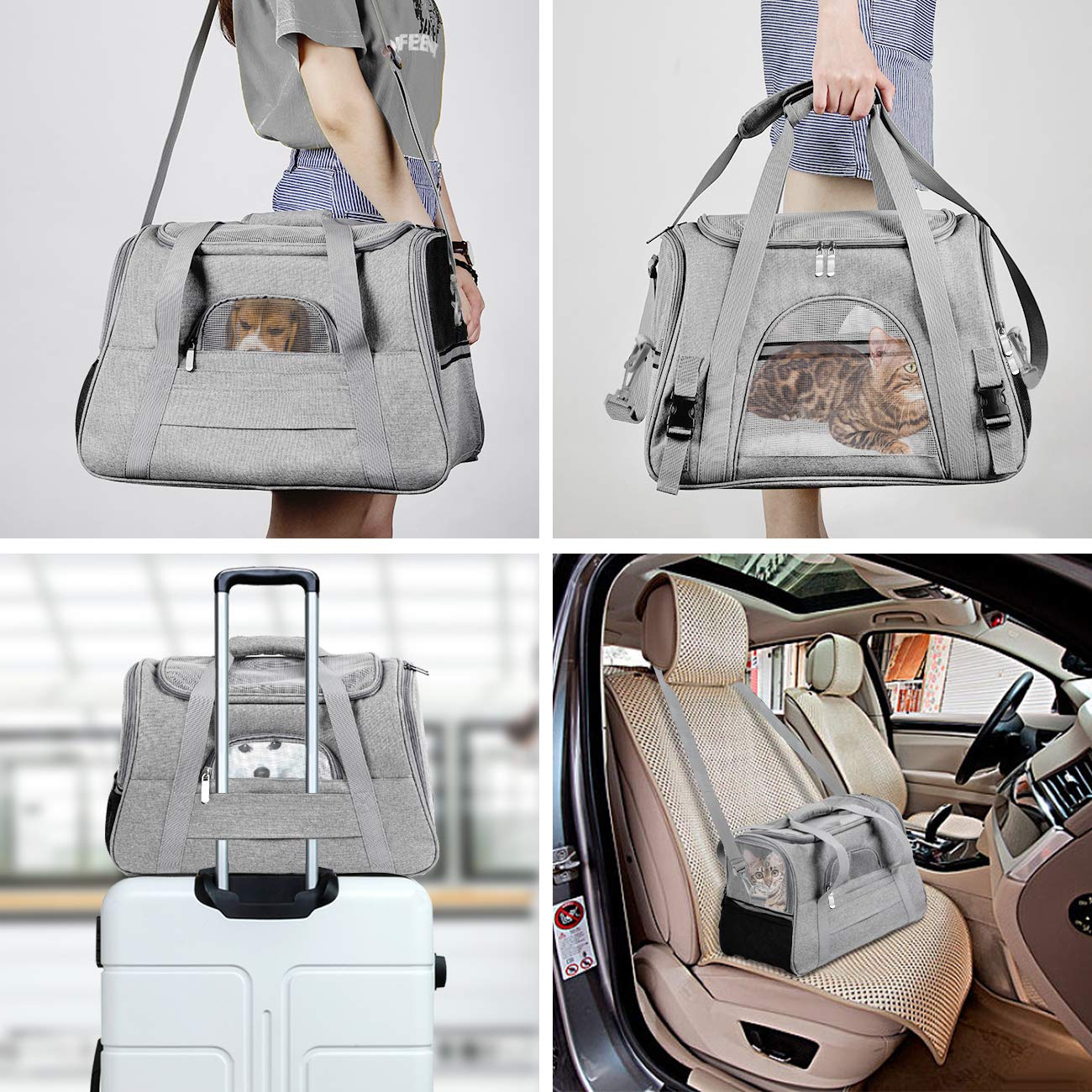 Cat Carriers & Crates: Pet Carrier Bag Travel Bag for Cats and Small Dogs Cozy Bed, Shoulder Strap