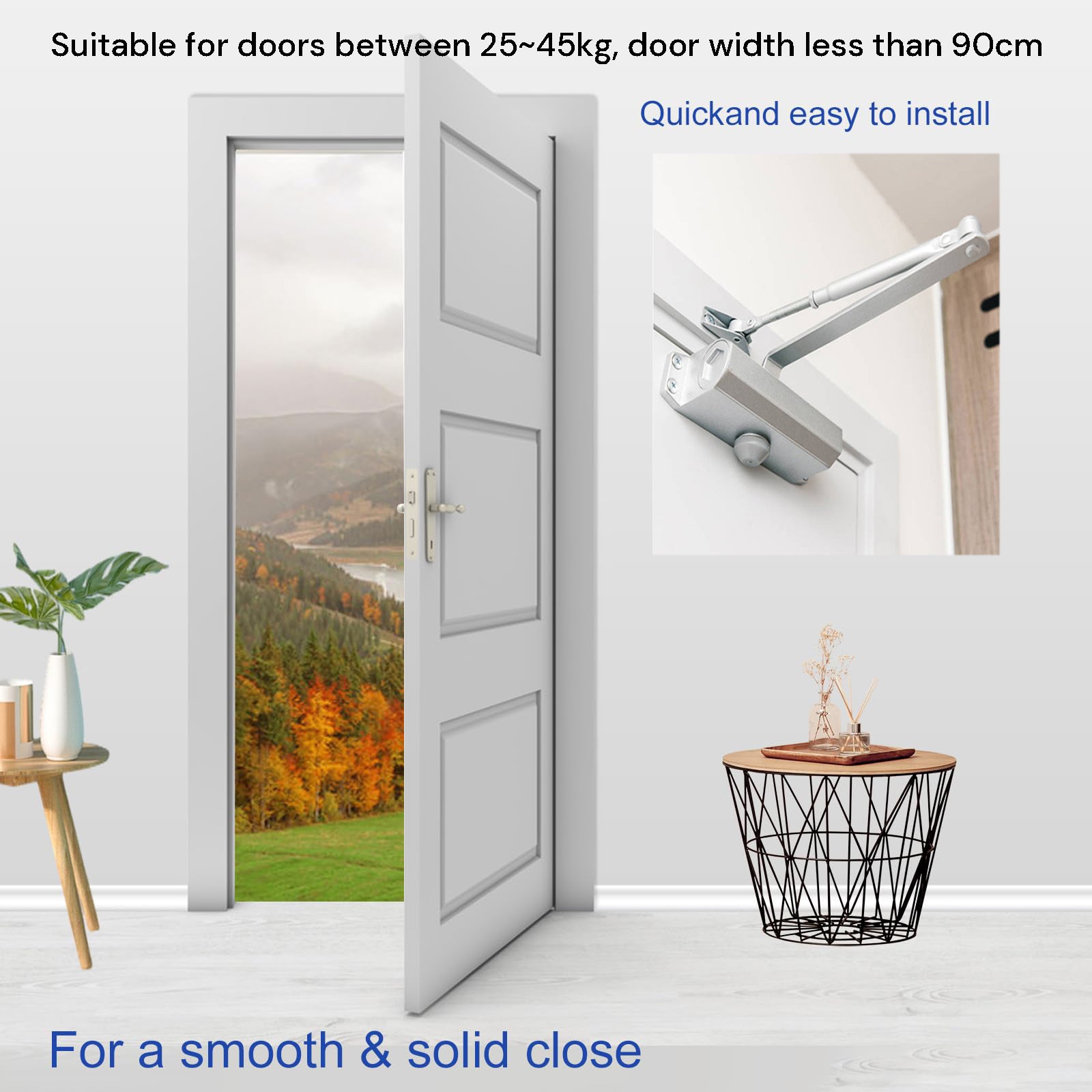 Door Hardware: Auto Commercial Door Closers Hydraulic Door Closer for Home  Commercial Door 25-45kg