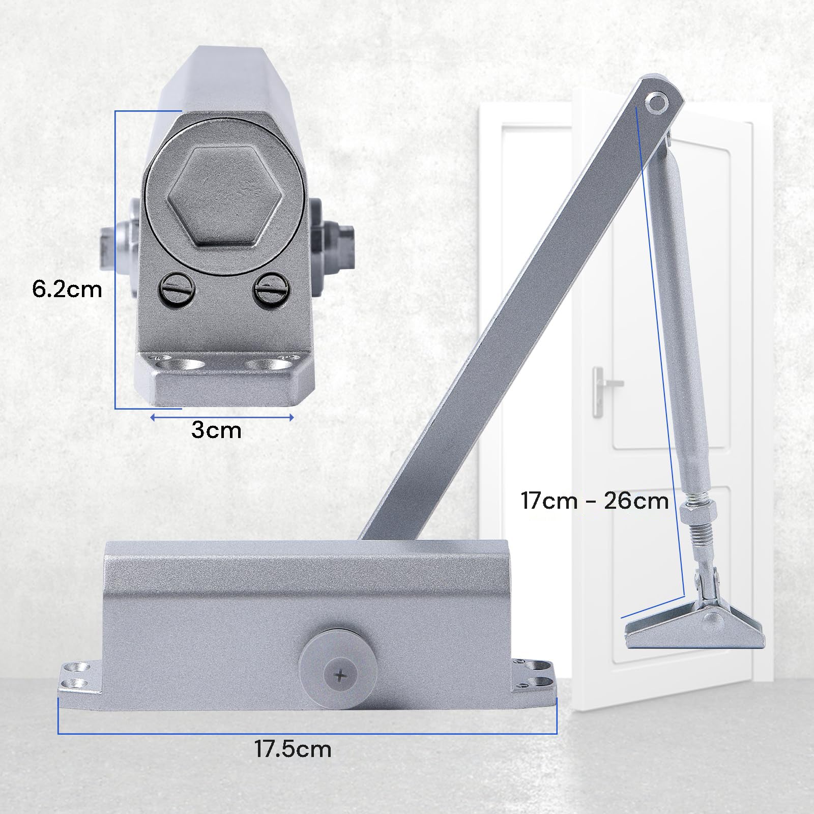 Door Hardware: Auto Commercial Door Closers Hydraulic Door Closer for Home  Commercial Door 45-60kg