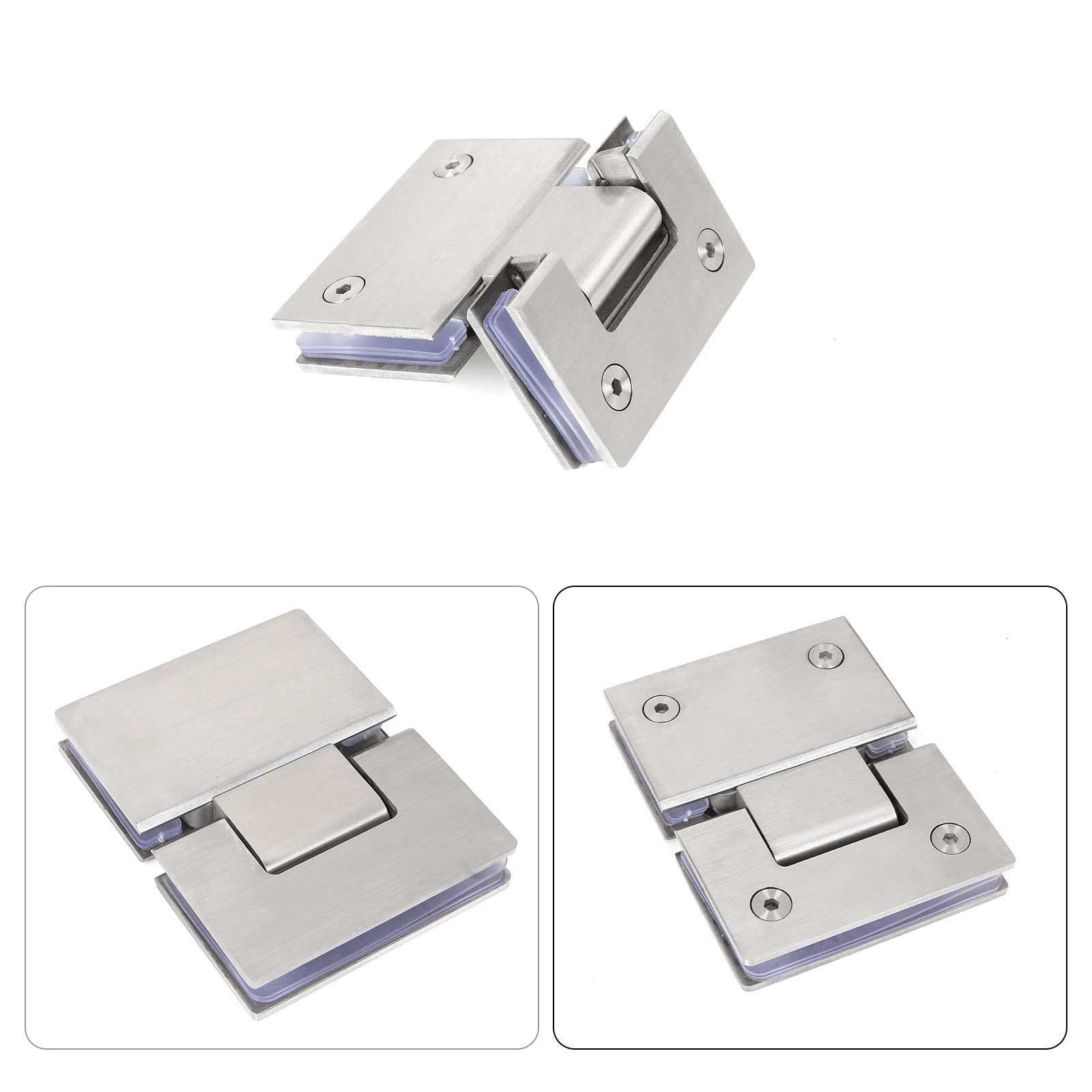 Kitchen & Bathroom DIY: Shower Glass Door Gate Hinge 304 Stainless Steel 180 Degrees Polished Chrome Finish