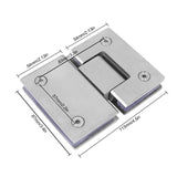 Kitchen & Bathroom DIY: Shower Glass Door Gate Hinge 304 Stainless Steel 180 Degrees Polished Chrome Finish