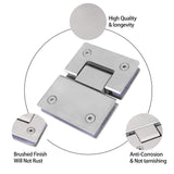 Kitchen & Bathroom DIY: Shower Glass Door Gate Hinge 304 Stainless Steel 180 Degrees Polished Chrome Finish