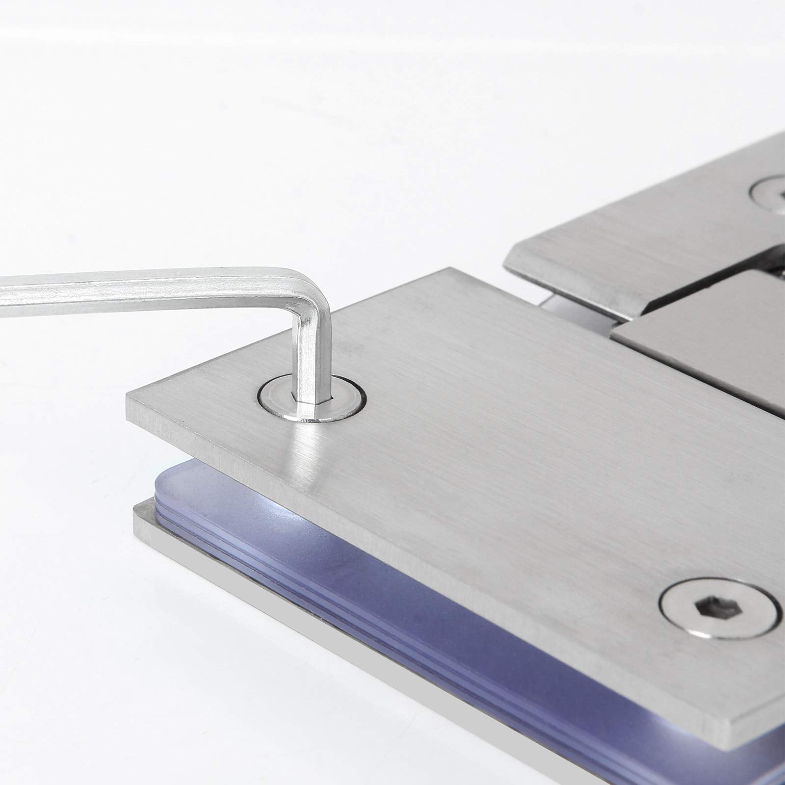Kitchen & Bathroom DIY: Shower Glass Door Gate Hinge 304 Stainless Steel 180 Degrees Polished Chrome Finish