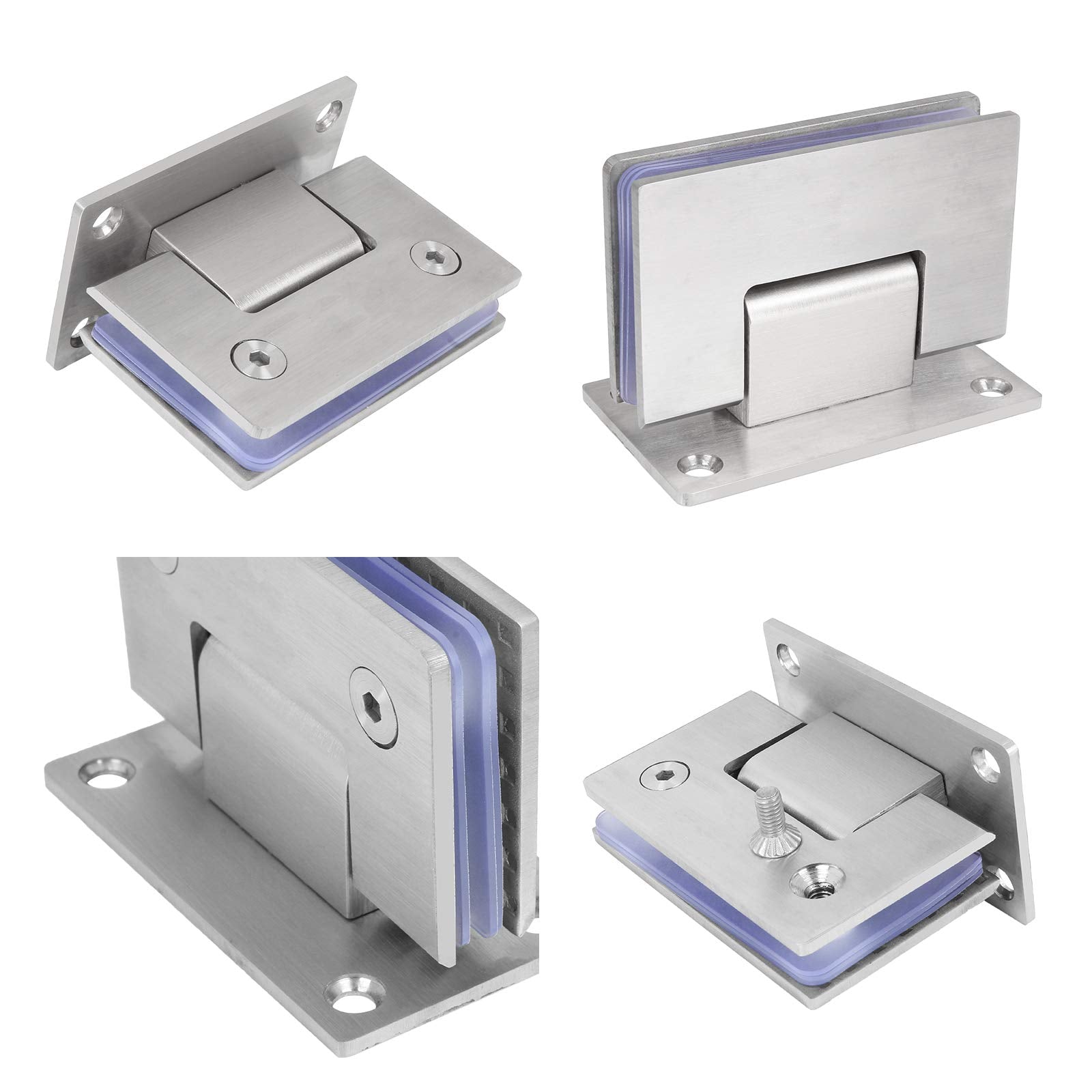 Kitchen & Bathroom DIY: 90 Degree Glass Door Cupboard Showcase Cabinet Clamp Glass Shower Doors Hinge 304 Steel