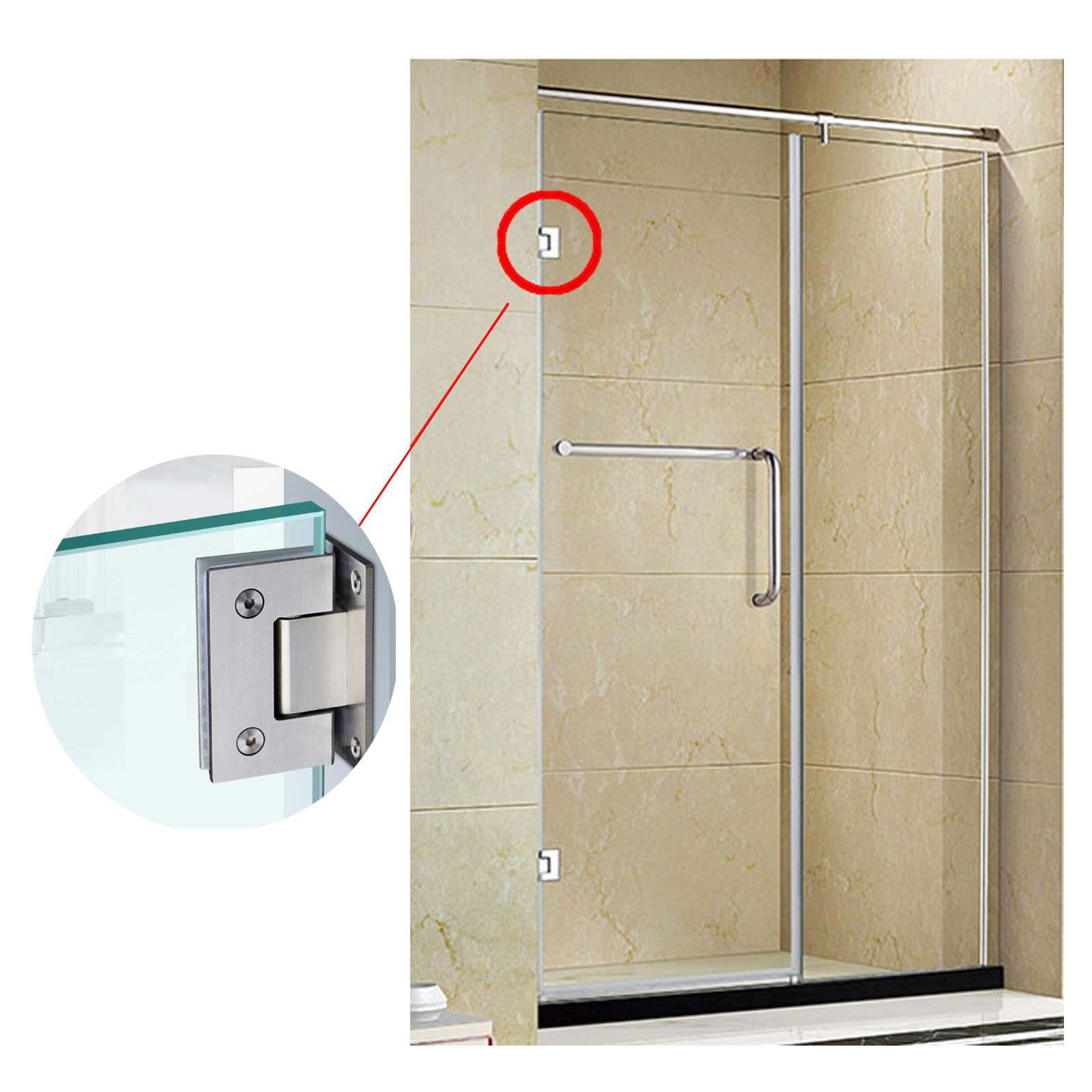 Kitchen & Bathroom DIY: 90 Degree Glass Door Cupboard Showcase Cabinet Clamp Glass Shower Doors Hinge 304 Steel