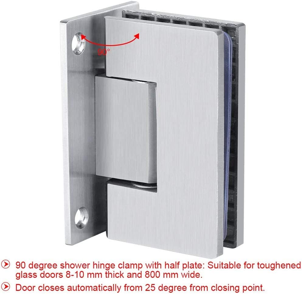 Kitchen & Bathroom DIY: 90 Degree Glass Door Cupboard Showcase Cabinet Clamp Glass Shower Doors Hinge 304 Steel