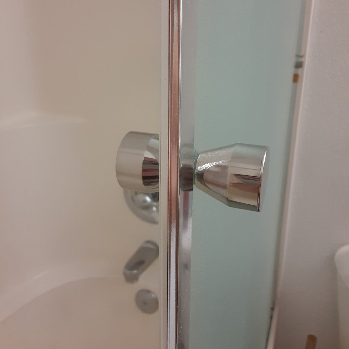 Kitchen & Bathroom DIY: Shower Glass Door Knob Bathroom Round Back-to-Back Handle Pull 304 Brushed Nickel