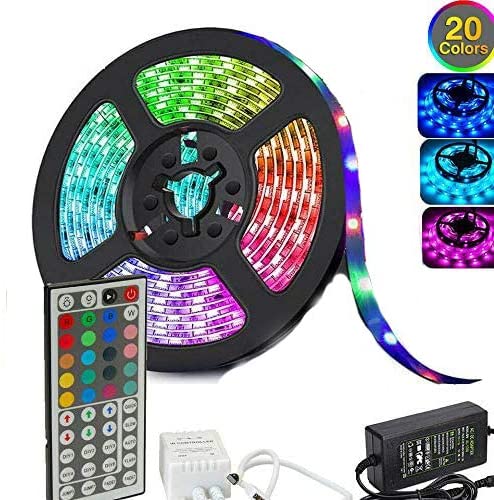 Fountain & Ponds Accessories: 5050 RGB LED Strip Lights Waterproof SMD 300 IP65 5m 12V 44key IR Controller