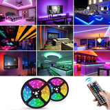 Fountain & Ponds Accessories: 5050 RGB LED Strip Lights Waterproof SMD 300 IP65 5m 12V 44key IR Controller