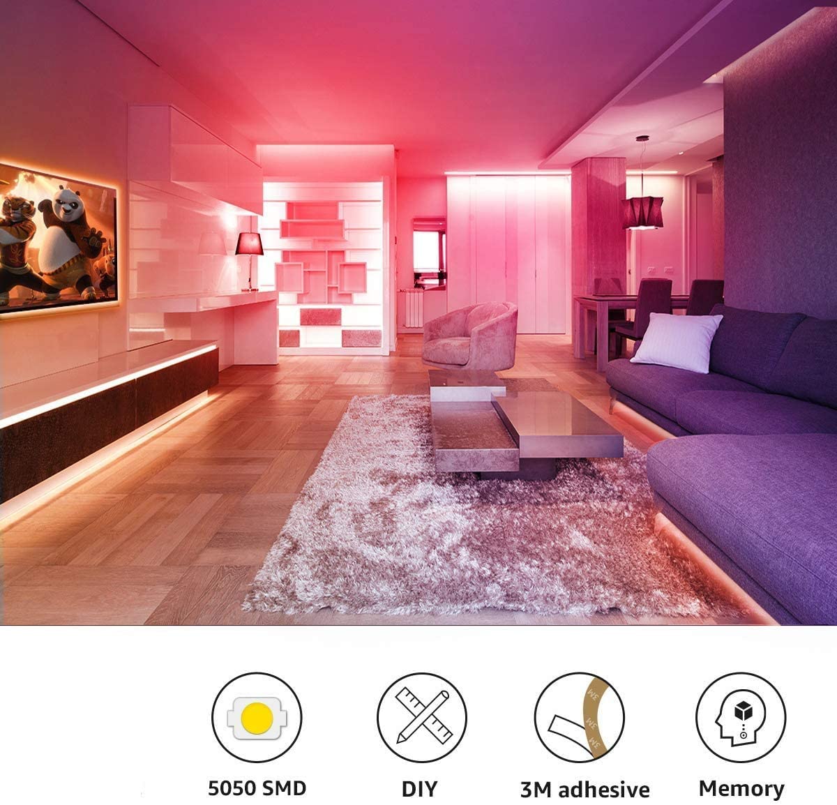Fountain & Ponds Accessories: 5050 RGB LED Strip Lights Waterproof SMD 300 IP65 5m 12V 44key IR Controller