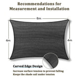 Umbrellas & Sunshades: 4m x 6m Grey Rectangle Sun Shade Sails for Patios Sun UV Outdoor Canopy Backyard Sunshades