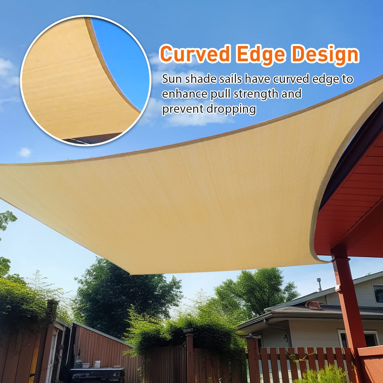 Umbrellas & Sunshades: 3m x 4m Rectangle Sun Shade Sails for Patios Sun UV Outdoor Canopy Backyard Sunshades