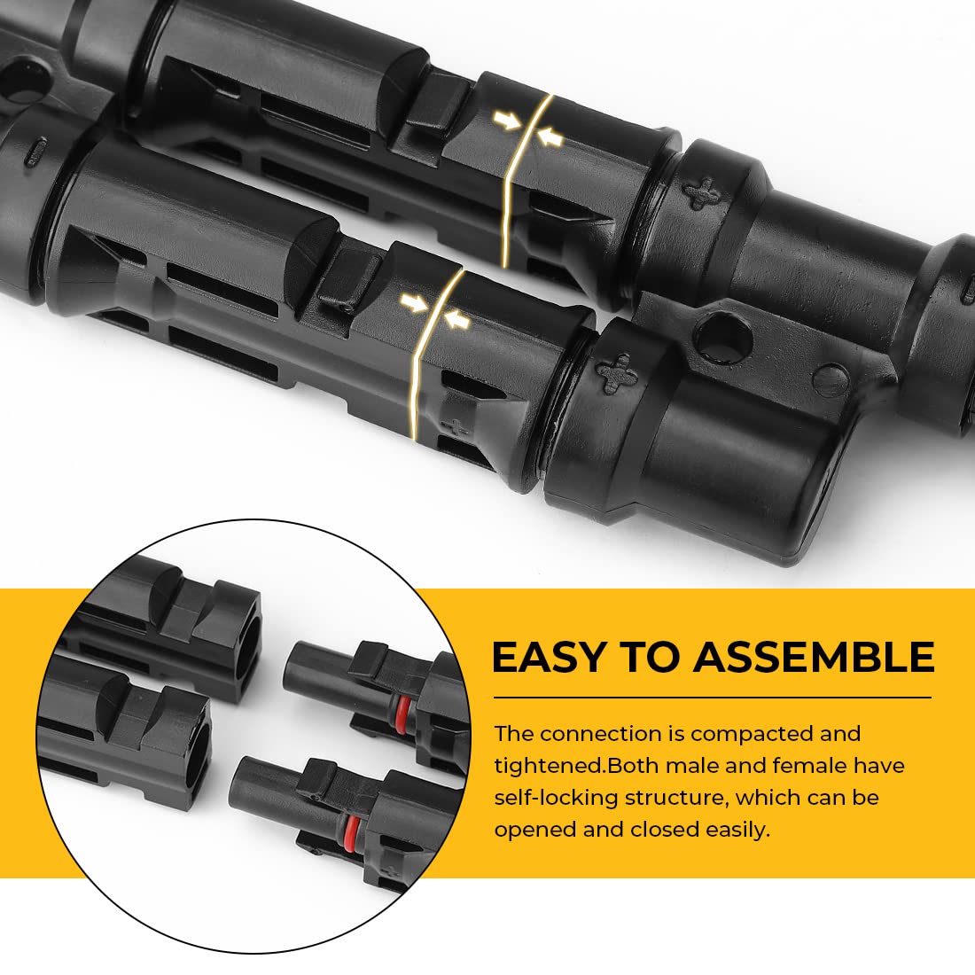 Automotive Repair & Speciality Tools: 1 Pair 2 To 1 2 branch Waterproof T Branch Cable Connectors Solar PV Panel Connector Male & Female