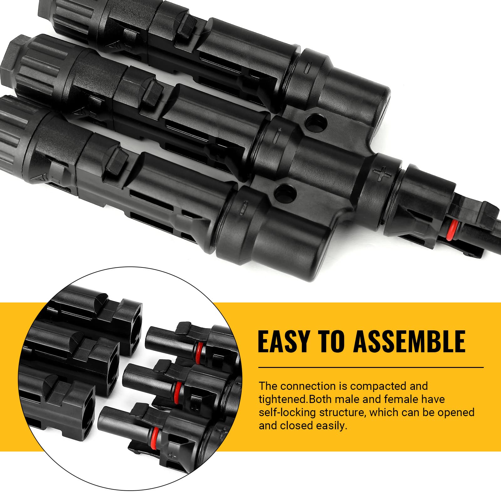 Automotive Repair & Speciality Tools: 1 Pair 3 To 1 3 branch Waterproof T Branch Cable Connectors Solar PV Panel Connector Male & Female