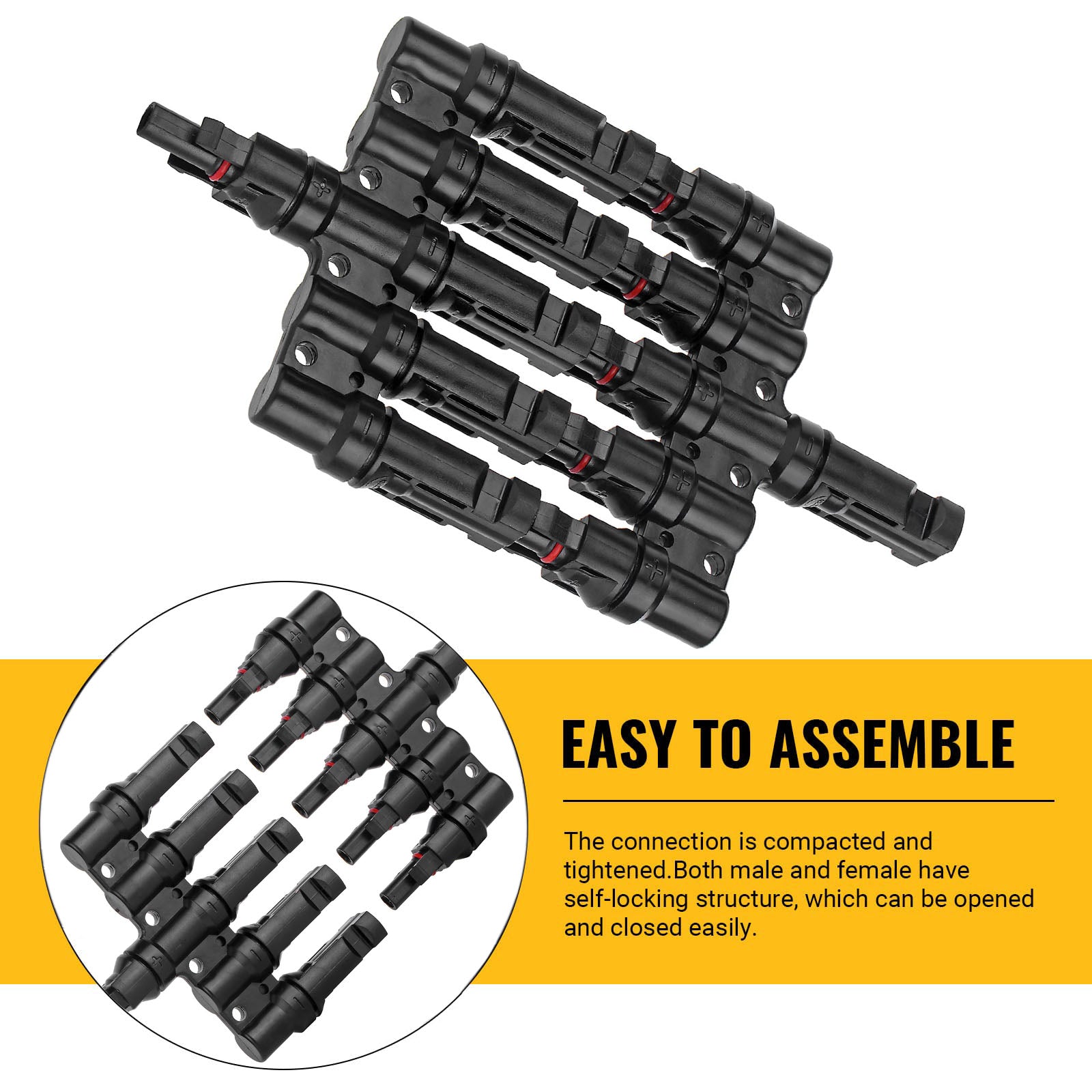 Automotive Repair & Speciality Tools: 1 Pair 5 To 1 5 branch Waterproof T Branch Cable Connectors Solar PV Panel Connector Male & Female