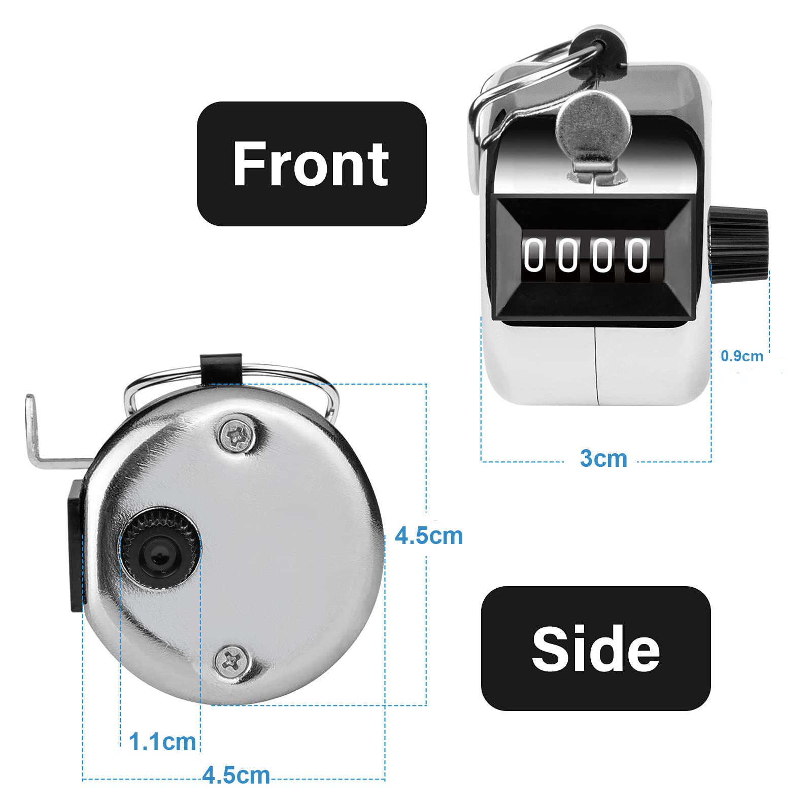 Gym Equipment & Accessories: Hand Tally Counter 4-Digit Lap Counters Clicker Pitch for Counting Knitting Coaching