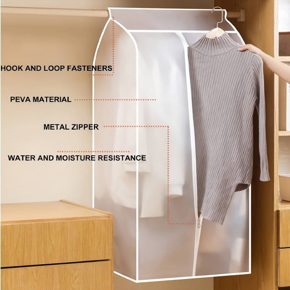 Clothing & Wardrobe Storage: 120cm Clothes Dust Cover Wardrobe Cloth Cover Clothes Storage Bag For Garments Suits Dresses Coats