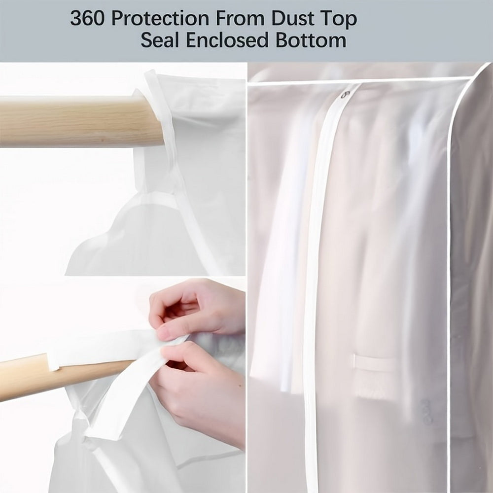 Clothing & Wardrobe Storage: 120cm Clothes Dust Cover Wardrobe Cloth Cover Clothes Storage Bag For Garments Suits Dresses Coats