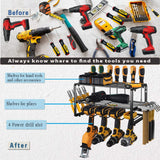 Gardening Accessories: 40cm Power Tool Organizer 4 Layers Garage Tool Storage Rack Workshop Tool Shelf Drill Pliers Hammer Rack