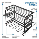 Gardening Accessories: 40cm Power Tool Organizer 4 Layers Garage Tool Storage Rack Workshop Tool Shelf Drill Pliers Hammer Rack