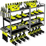 Gardening Accessories: Large Power Tool Organizer 4 Layers Garage Tool Storage Rack Workshop Tool Shelf Drill Pliers Hammer Rack
