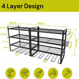 Gardening Accessories: Large Power Tool Organizer 4 Layers Garage Tool Storage Rack Workshop Tool Shelf Drill Pliers Hammer Rack