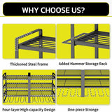 Gardening Accessories: Large Power Tool Organizer 4 Layers Garage Tool Storage Rack Workshop Tool Shelf Drill Pliers Hammer Rack