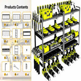 Gardening Accessories: Large Power Tool Organizer 4 Layers Garage Tool Storage Rack Workshop Tool Shelf Drill Pliers Hammer Rack