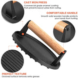 BBQ Tools: Heavy Duty Round Cast Iron Grill Burger Press Pre-Seasoned Steak Griddle BBQ Grilling
