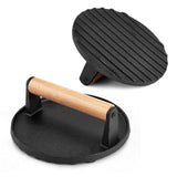 BBQ Tools: Heavy Duty Round / Rectangle Cast Iron Grill Burger Press Pre-Seasoned Steak Griddle BBQ Grilling