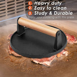 BBQ Tools: Heavy Duty Round / Rectangle Cast Iron Grill Burger Press Pre-Seasoned Steak Griddle BBQ Grilling